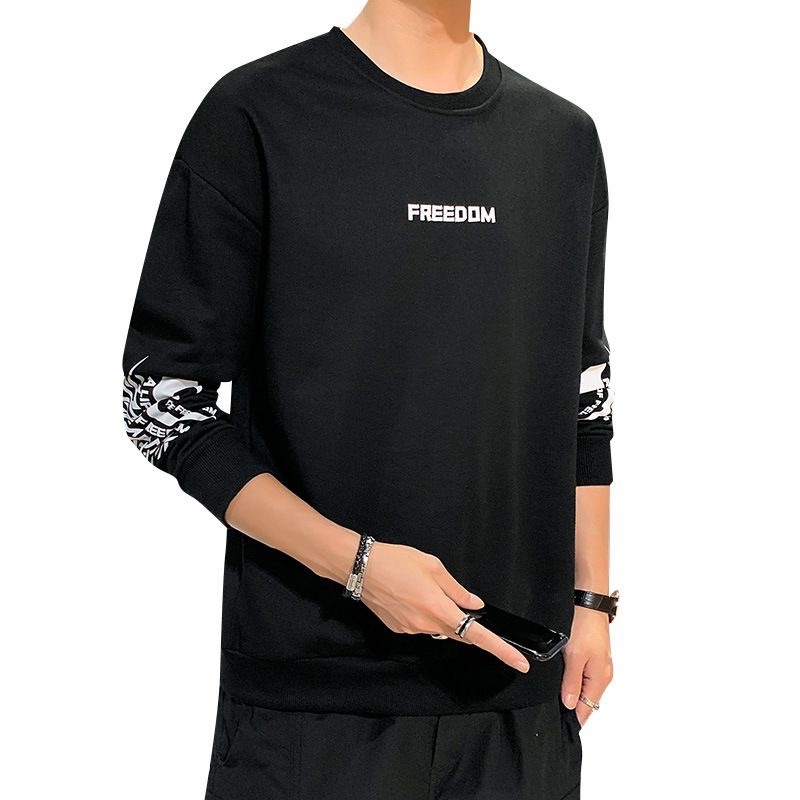 BAJU COWOK LENGAN PANJANG KAOS PRIA MOTIF FREEDOM FASHION PREMIUM