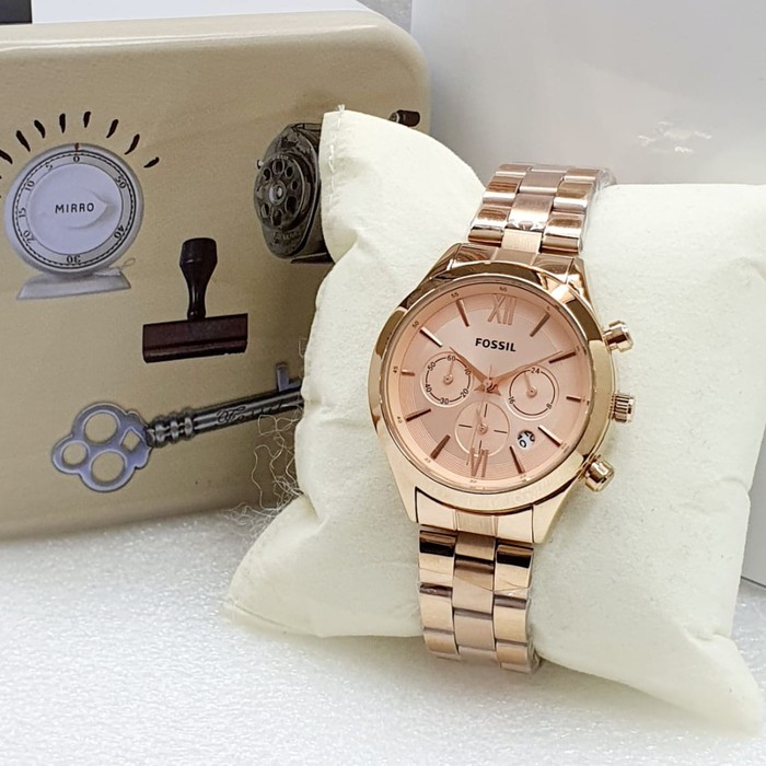 JAM TANGAN WANITA | FS ORIGINAL RANTAI STAINLESS DATE CHRONO 0N