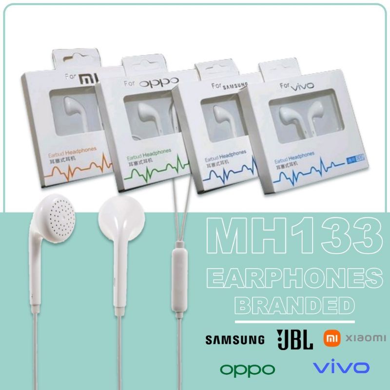 Earphone Branded Mh133  With Mic Music Call and Gaming - Headset Branded MH133 Ori