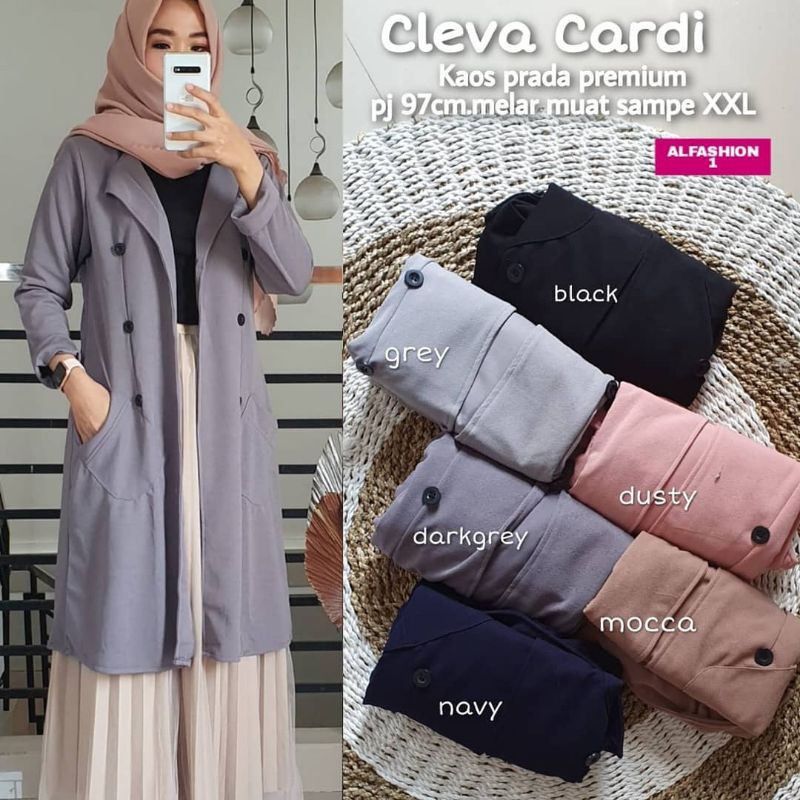 Cardigan Wanita Muslimah Kekinian Outer Cleva Cardi by Alfashion Solo-2