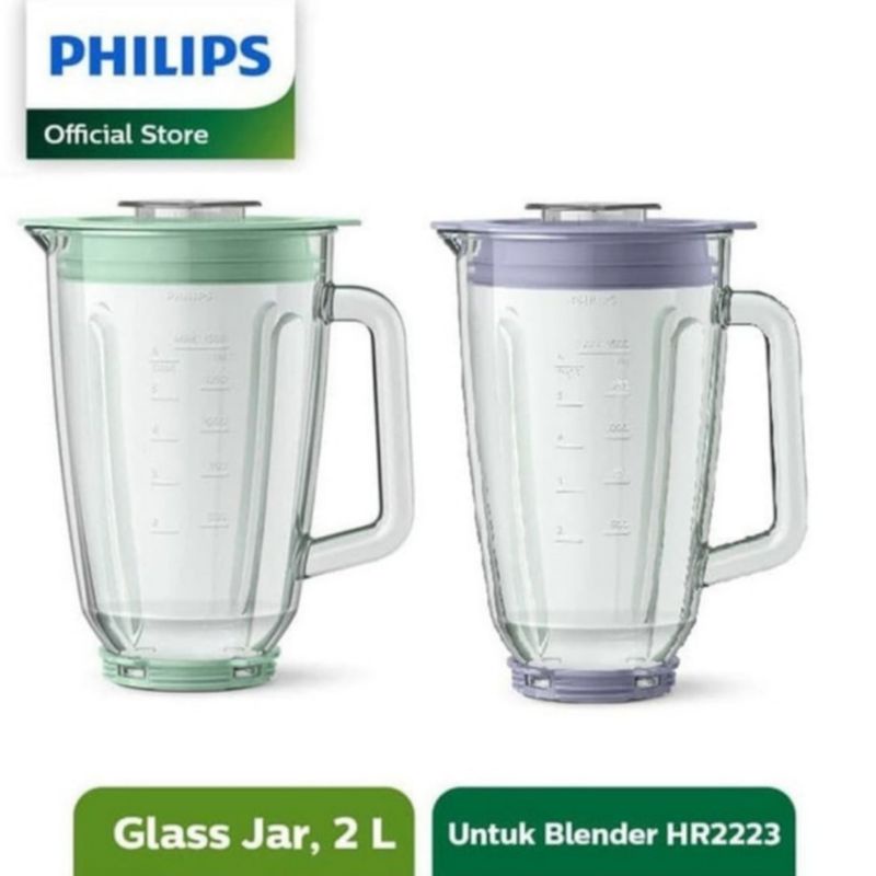 PHILIPS HR3214 [ KACA ] Glass Jar Accessory plus lid HR3214/05 Gelas Blender Kaca For Hr2221 Hr2222 Hr2223