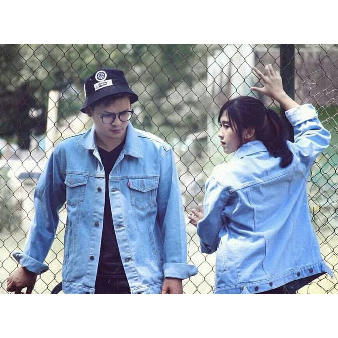 Promo Murah Jaket Levis Jeans Cowok/Cewek/Pria/Couple Birublitz/Biru Telur Asin - C3C5E7