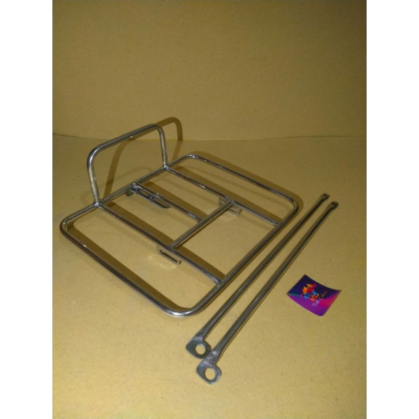 Rak Sepeda / Rak Pannier / Rak depan sepeda / Keranjang Sepeda / pizza rack - pipa bolong Stainless