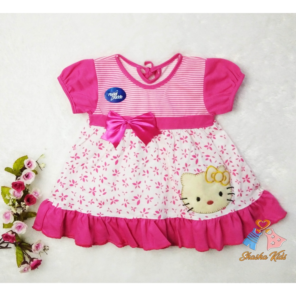 [M-013] Baju Bayi Perempuan/Dress Bayi Perempuan Planet Kids cantik  model balon 0-6 bln