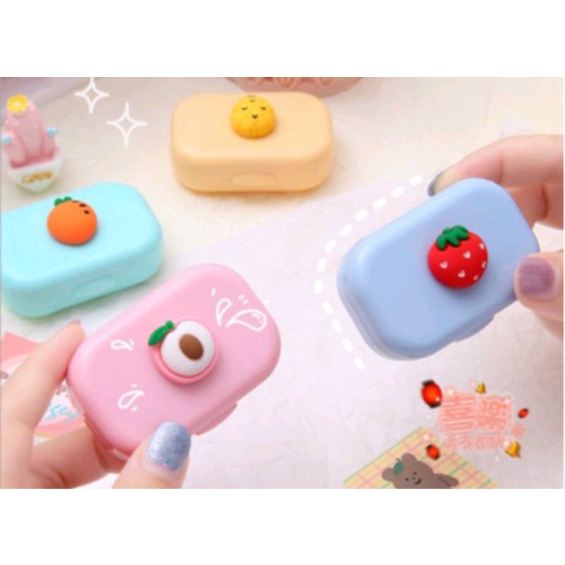 BLESSHOP Tempat Sotflen Kanan Kiri Softlens Case Kotak Softlens Dan Kaca