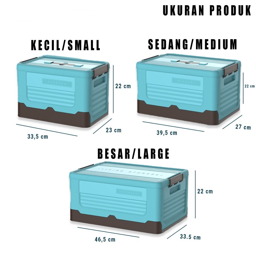 HomiHomi Kotak Penyimpanan Plastik Box Container Lipat Serbaguna Portable Storage Organizer Box Container BC