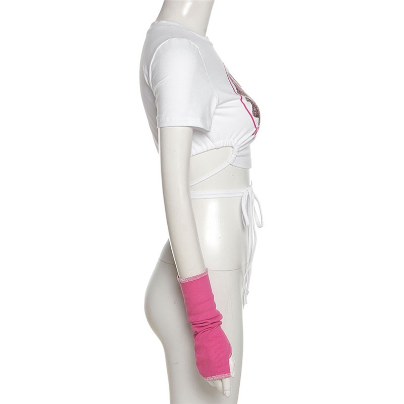 [✅BISA COD] #Sisjuly# Mengenakan Kaos Lengan Pendek Bermotif Pinggang Lucu Untuk Wanita