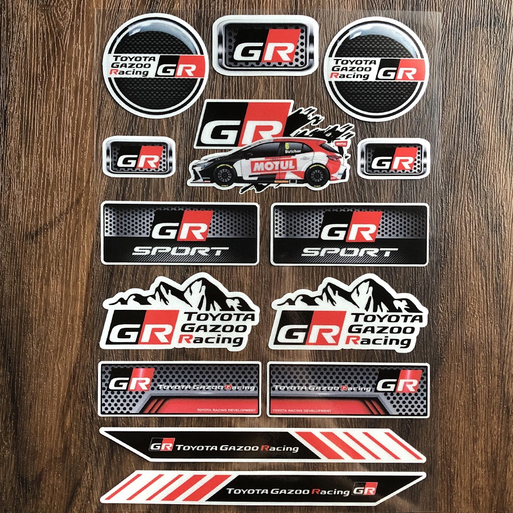 Stiker Motif Toyota GR GAZOO Racing Untuk Dekorasi Helm Motor Yaris Supra 86 RAV4 Vitz Camry