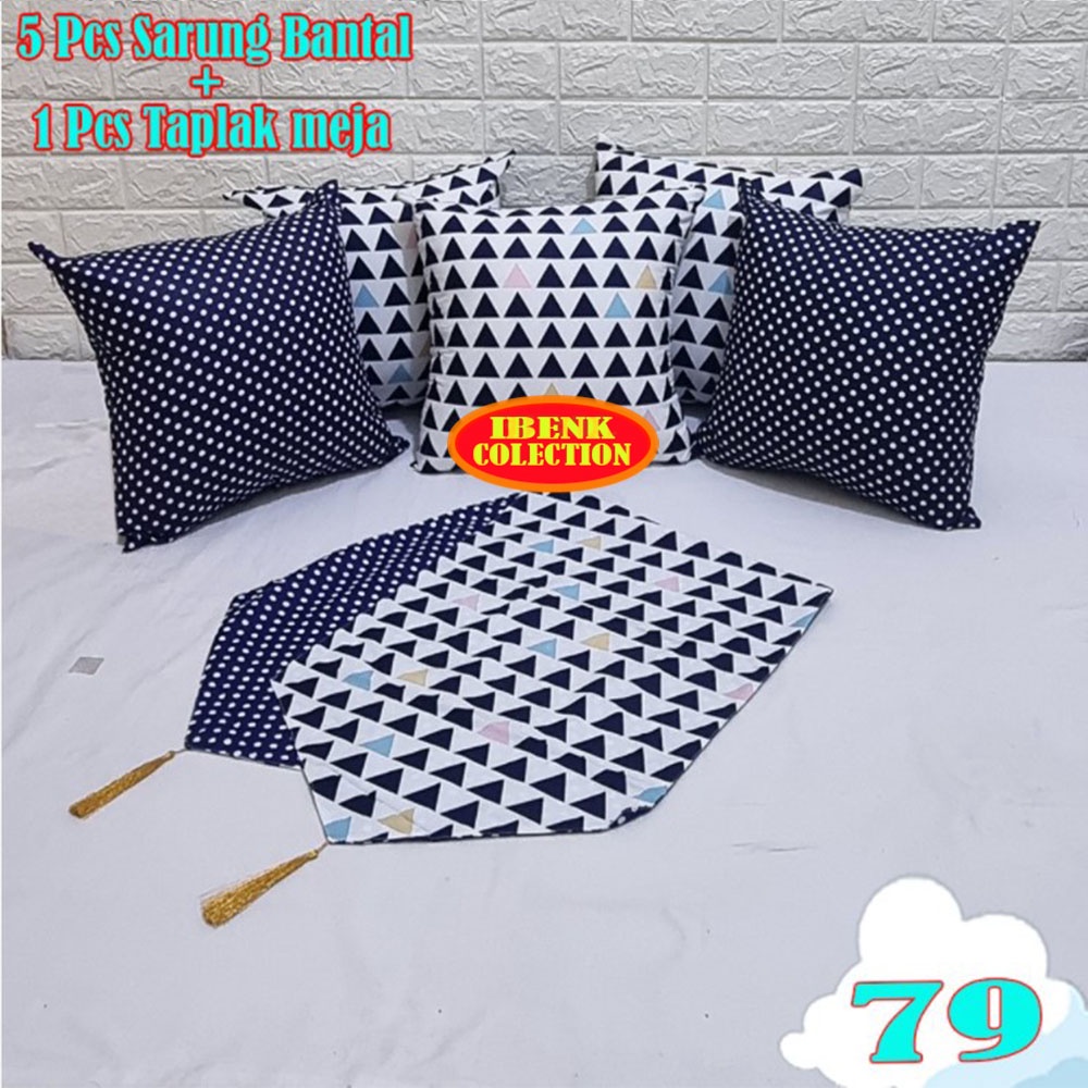 [NEW ARRIVAL] Paket Sarung Bantal Sofa 40x40 + Taplak Meja/ Table Runner [Bayar di tempat]