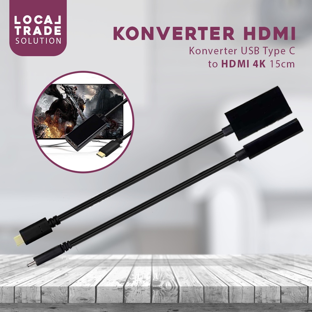 Kabel Konverter USB Type C to HDMI 4K 15cm - MM142