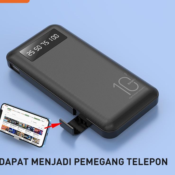 Terbaru.. Powerbank 20000 mah 10000 mAh Power Bank Fast Charging Murah Mini LCD with Kabel Data Type