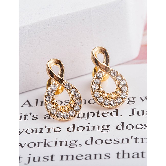 LRC Anting Tusuk Fashion Love Geometric Irregular Diamond Earrings P12092