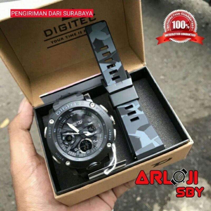 JAM TANGAN PRIA DIGITEC DA 2094 FREE RUBBER ORIGINAL WR