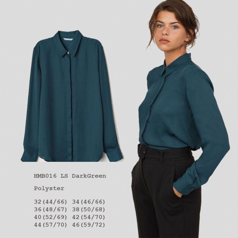 Kemeja Wanita HnM Pleat Shoulder Shirt H&amp;M Kemeja Kerja | Kemeja Kantor Original