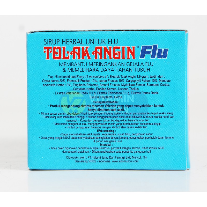 Sidomuncul Tolak Angin Cair Flu 1 Box (12 Pc) | Obat Herbal Masuk Angin, Gejala Flu, Pilek Dan Batuk