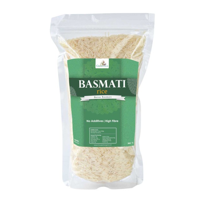 

978EqW Grains N Co Basmati Rice ( Beras Basmati ) 1 Kg WQ0112