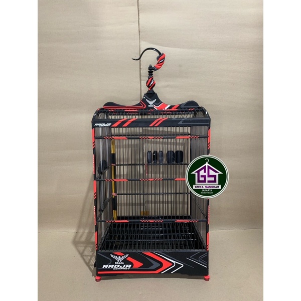 SANGKAR KANDANG KOTAK RADJA 3D CARBON MERAH NO 1 dan NO 2