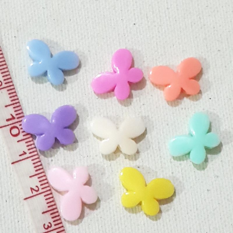 100 pcs Manik Mote Kupu Kecil 1cm x 1,5cm Bahan Aksesoris Strap Masker