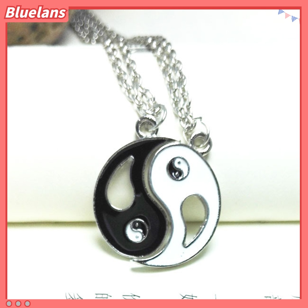 2pcs / Set Kalung Liontin Taiji Bagua Dapat Disesuaikan Untuk Unisex