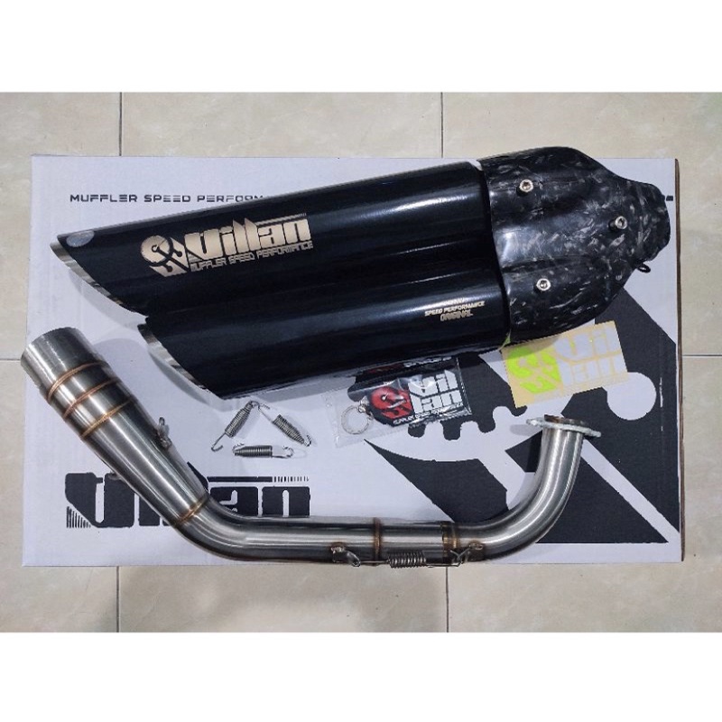 KNALPOT VILLAN DANTE BLACK HEADER SILVER NMAX AEROX LEXI PCX ADV VARIO SCOPY BEAT MIO