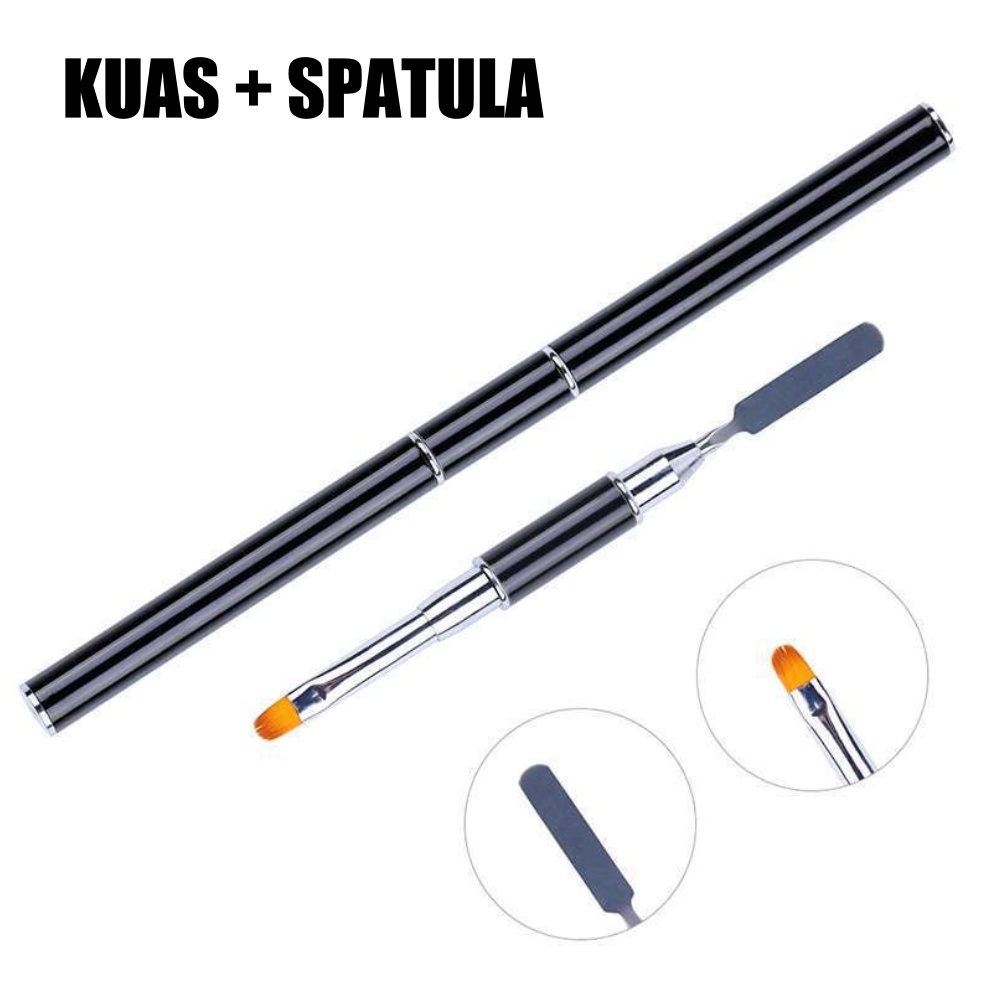 Brush spatula Kikir kuku nail art / Liner Nail art / Kuas kuku / Cat eyes Magnet dual Stick 2 in 1 Gel polish /Kuas polygel extension KU019 KU020 KU021 KU024