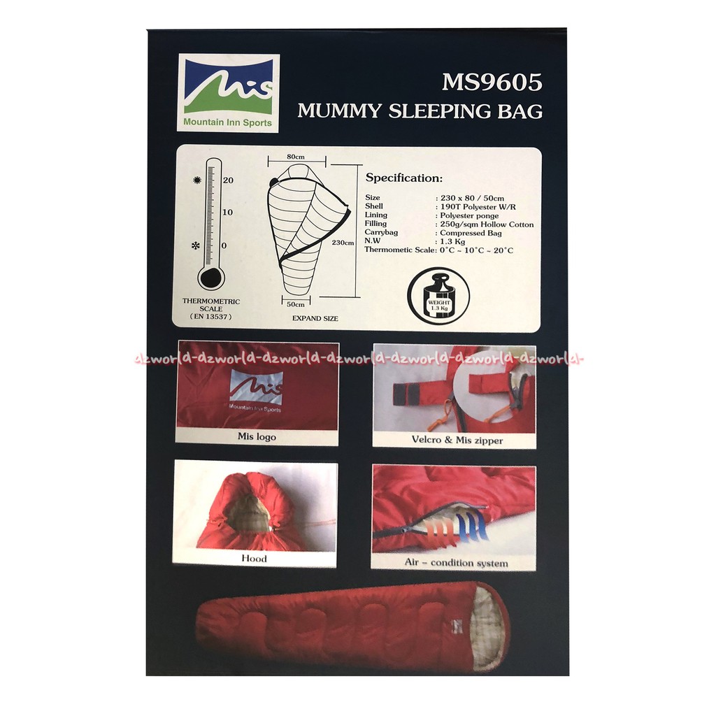 Mis Sleeping Bag MS9605 Mountain Inn Sports Kasur Gunung Kantong Tidur Outdoor