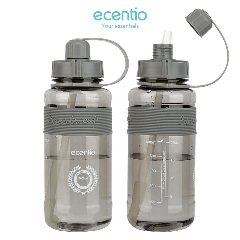 ECENTIO BOTOL AIR SPORTS MINUM 1 LITER BIG DRINKING CUP 1000ML / WATER JUG  DRINKING CUP GYM SPORTS 