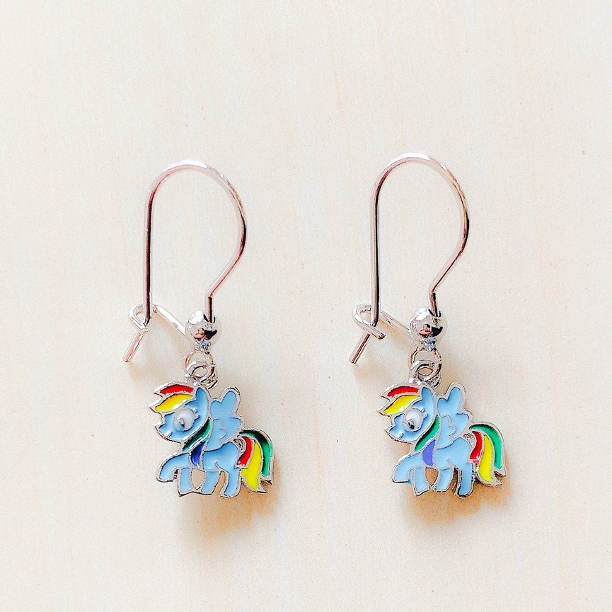 Anting Anak Poni Rainbow Silver