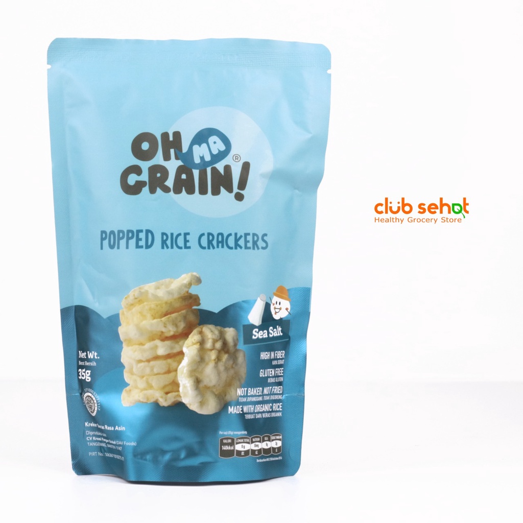 

Oh Ma Grain - Popped Rice Crackers Sea Salt Keripik 35 gr