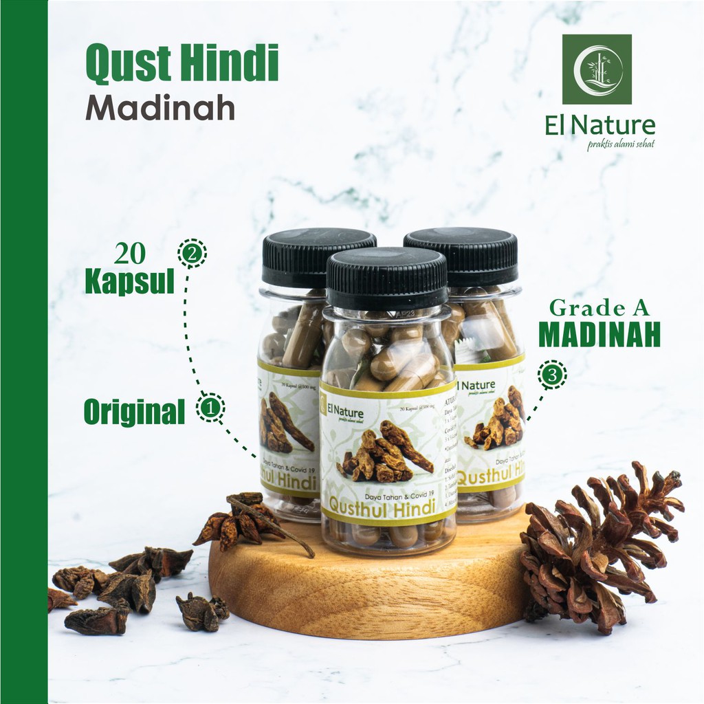 Qust Hindi Original Madinah 20 Kapsul Quts Qistul Qisthul Ori Thibbun Nabawi by El Nature