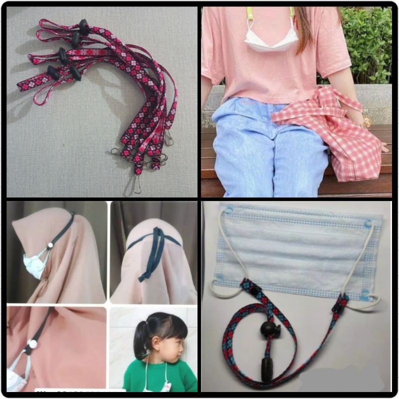 TALI MASKER / TALI HIJAB / PENGAIT MASKER MOTIF BATIK