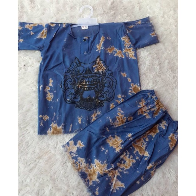 Setelan Anak Baju Barong Bali , Setelan Baju Barong Bali-Navy