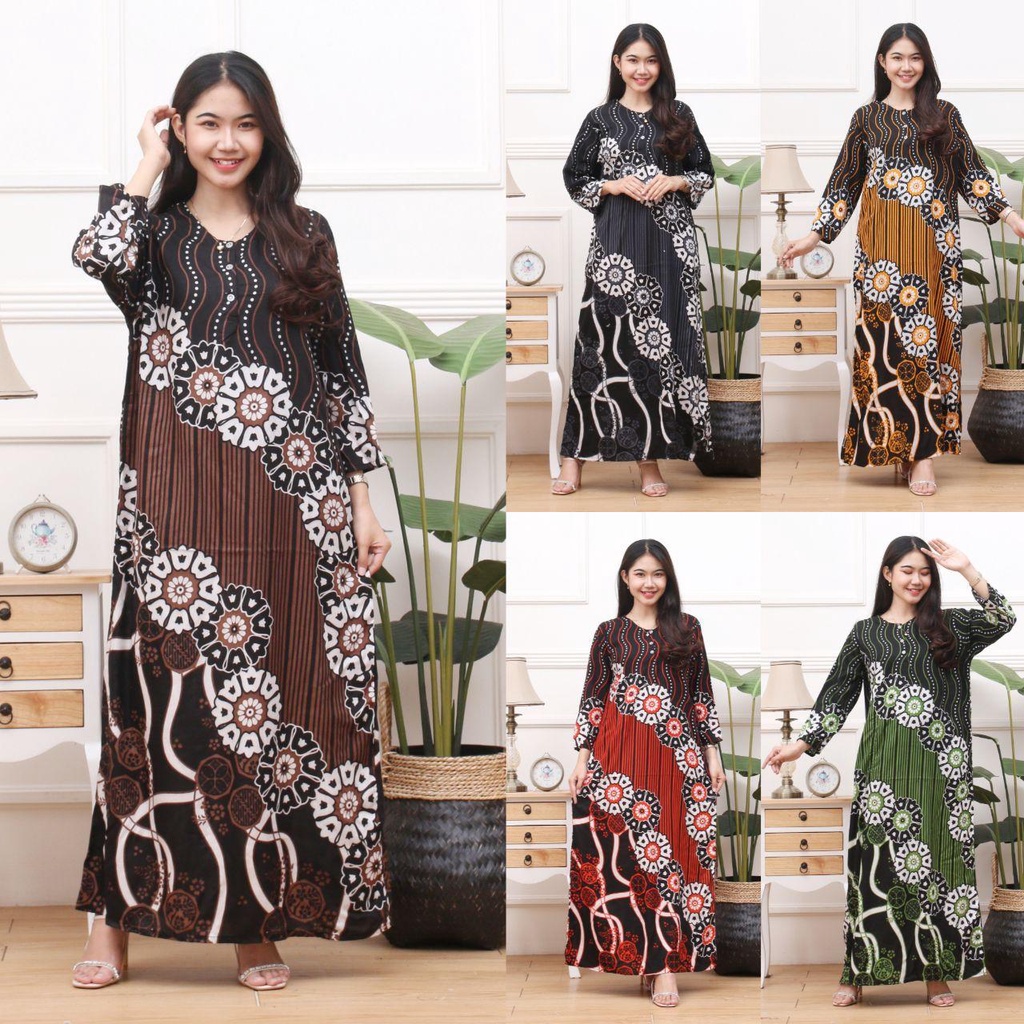 Longdres Batik VALERIE Daster busui  Baju batik  Baju tidur  Dress batik