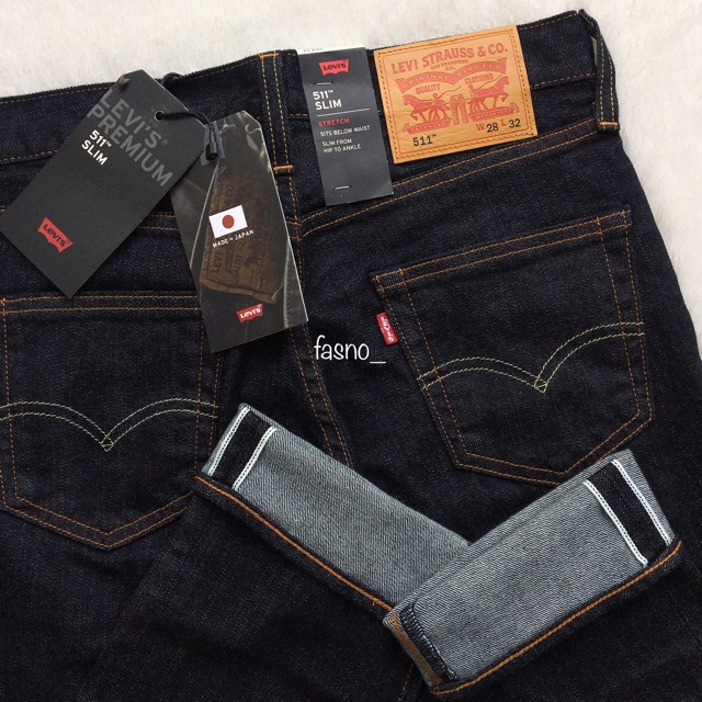 Jual LEVIS 511 SELVEDGE MADE IN JAPAN Rinse. Dark Indigo. ORIGINAL | Shopee  Indonesia