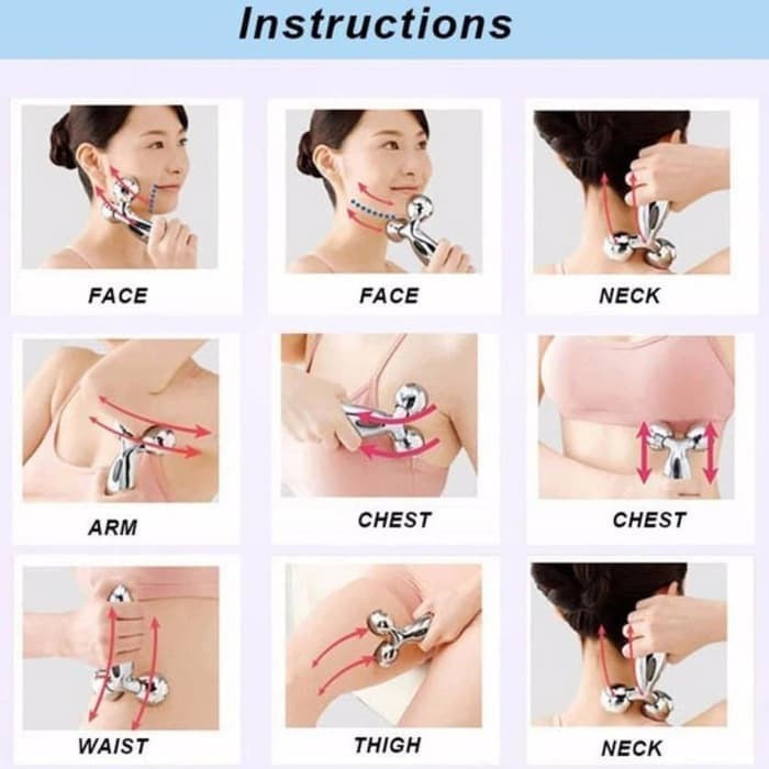 3D Face Roller Massager Alat Pijat Kulit Muka Wajah  Face Lift / Alat Pijat Manual / Facial Mengencangkan Kulit Relaksasi Terapi