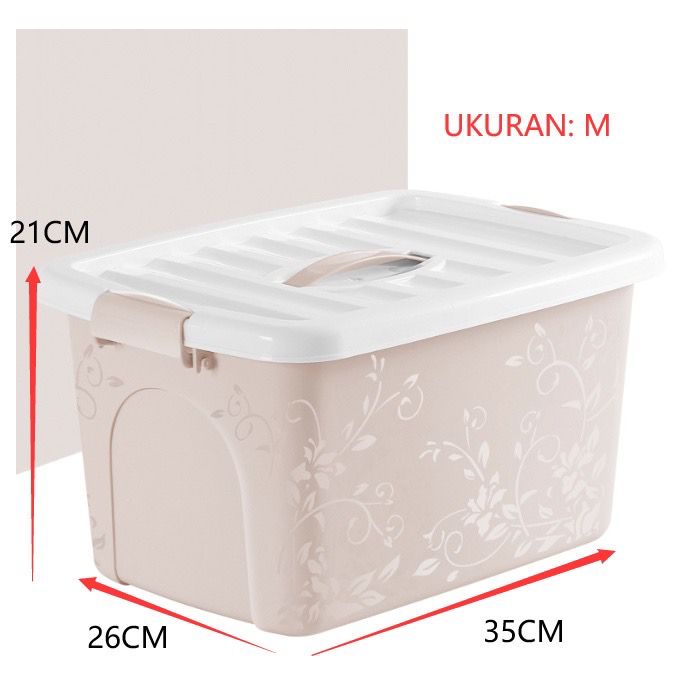 Container Box Penyimpanan Serbaguna / Box Ukuran Sedang (Medium) uk. 35x26x21 - Kode 902