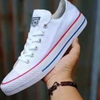 Sepatu Converse_19 CT Chuck Taylor Star Classic All Full Optical White PutihPolos Ox Low pria wanita