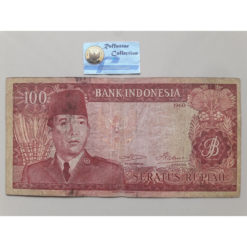 uang 100 soekarno 1960 VF