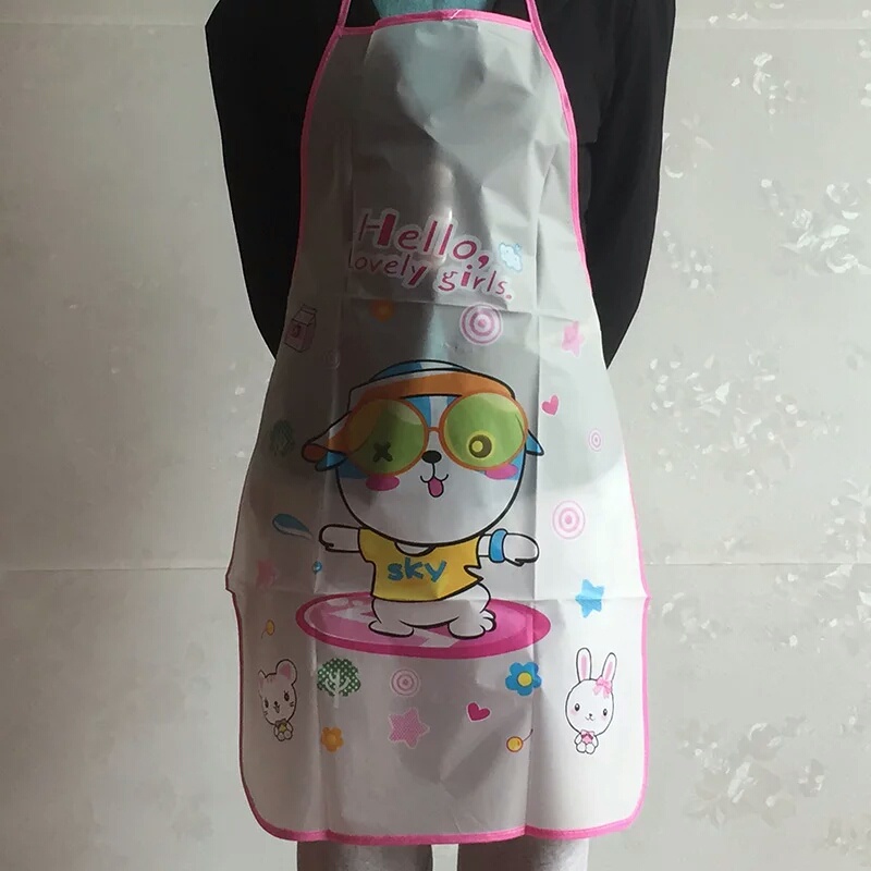 Celemek Masak Anti Air /Apron dapur Transparant / Waterproof Karakter CL01