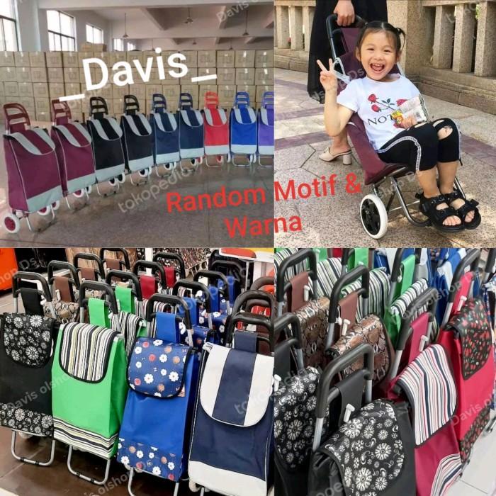 Tas Trolly Belanja Shopping/Troli Belanja Keranjang Supermarket Roda 2