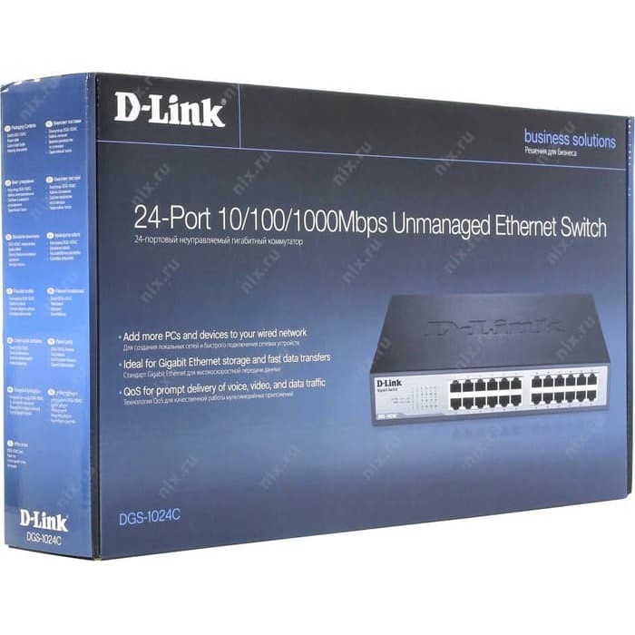Hub switch 24 port dlink dgs 1024c gigabit metal