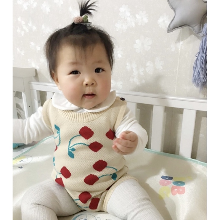 Cerry knit romper bayi