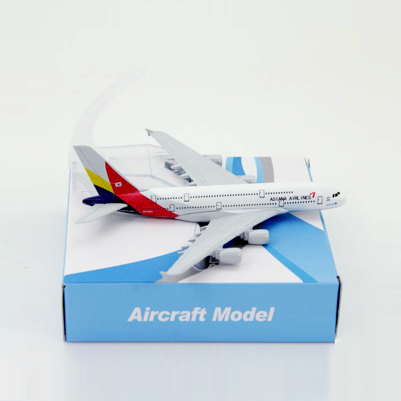 Model Pesawat Terbang Asana Airlines A380 Airbus 380 Bahan Metal Ukuran 16CM