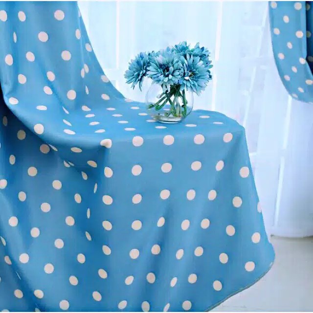 GM JK292 - Tirai Jendela Motif Polkadot/ Tirai Pintu dan Jendela/ Gorden Poliester Glossy Polka