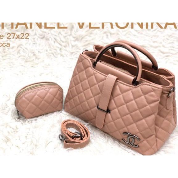 Spesial order N2CQ Tas wanita tas CHANEL VERONIKA LIDAH SET SUPER Terbaru
