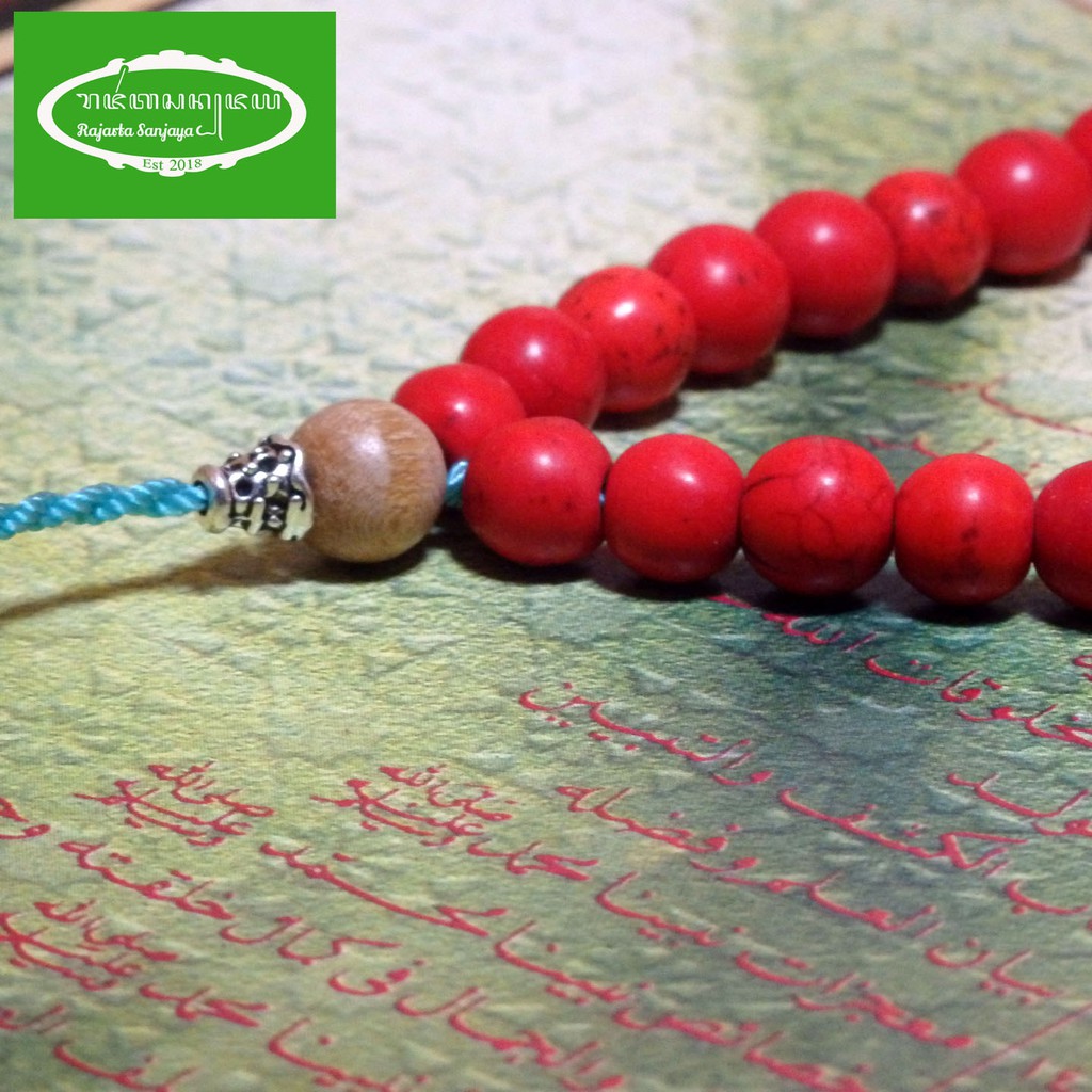 Tasbih Muslim Batu Phyrus Merah 33 Butir 6Mm