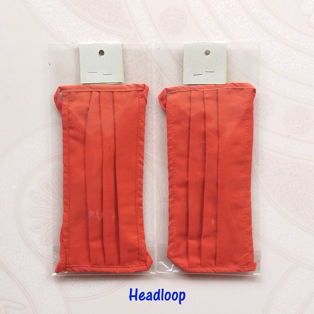 Masker Earloop Headloop Bahan Kain Katun Hijab Polos Dewasa High Quality Bisa Dicuci