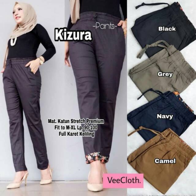 GROSIR celana lipat motif katun stretch @33K min 6pcs