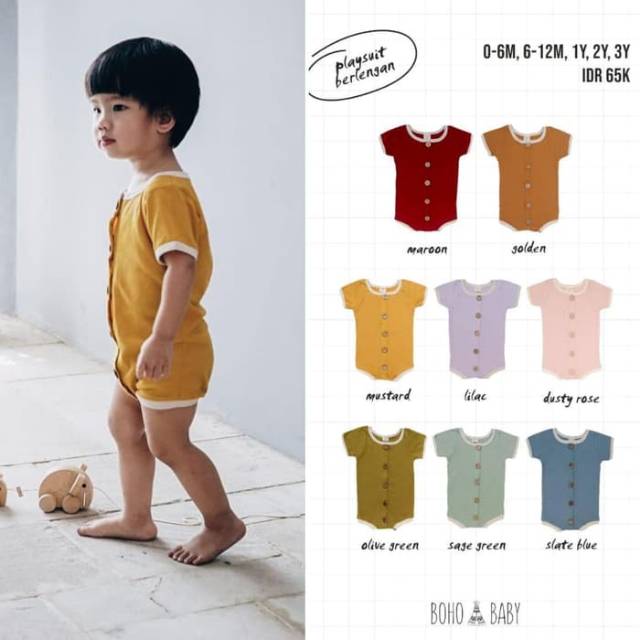 BOHOPANNA | BOHO |  BOHO PANNA PLAYSUIT LENGAN | JUMPER | BOHOBABY | PAKAIAN BAYI | JUMPER BAYI | BAYI