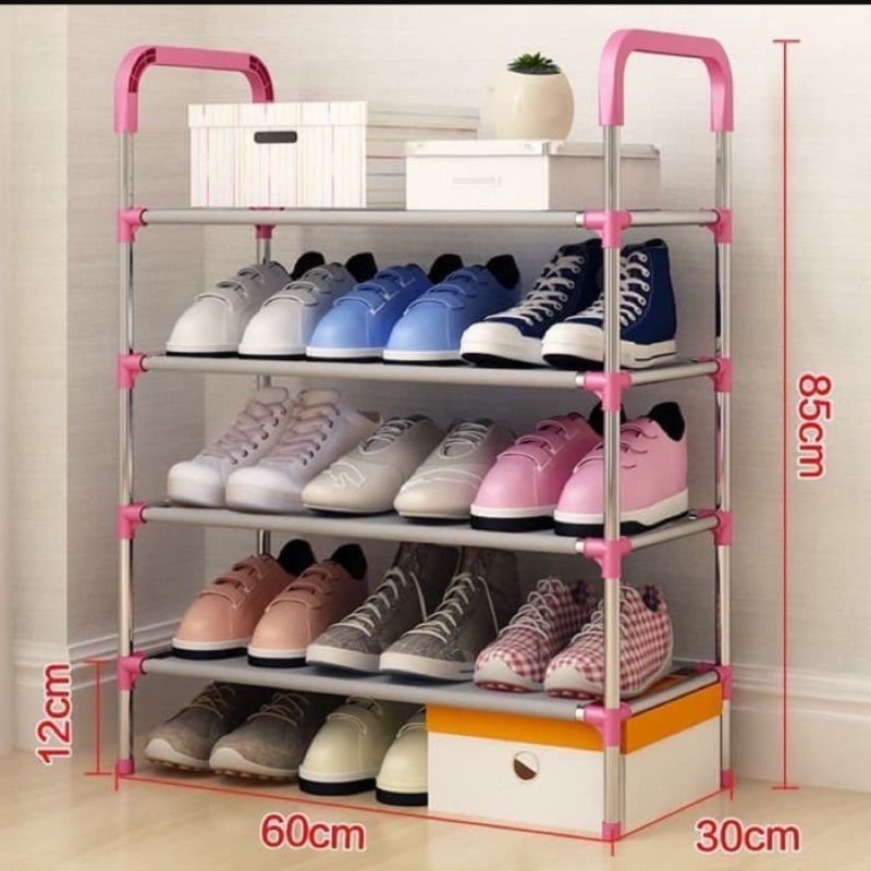 Rak Sepatu Susun 5 Pipa Aluminium Warna Random
